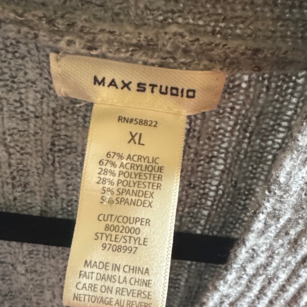 Max Studio Gray Ribbed Cardigan - Picture 2 of 4